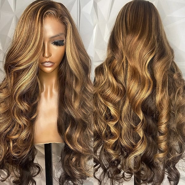  Highlight Blonde Body Wave Glueless Lace Wig 7x5 and 13x4 Pre-Everything Lace Front Wigs with Invisible Knots