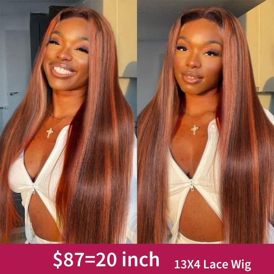 $87=20 inch 13X4 Lace Front Wig| Mixed Color Kinky Straight And Straight Lace Front Wig Member Exclusive