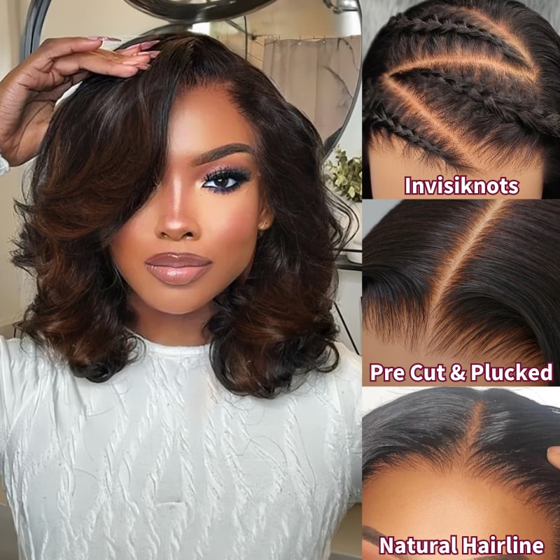 Beautyforever 13x4 Pre-Everything Lace Front Wig Spiral Curls Black to Chestnut Brown Color Put on and Go Human Hair Wig