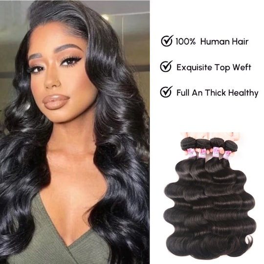  Brazilian Body Wave 4 Bundles Unprocessed Remy Hair Natural Virgin Human Hair Weave