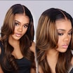  Balayage Brown Highlight 3D Body Wave 7x5 Bye Bye Knots Wig Put on and Go Glueless Lace Human Hair Wigs with Pre-Bleached Invisble Knots