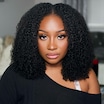  EasiContour V Part Kinky Curly Glueless Put on and Go Human Hair Wigs Protective Style Wig Natural Color