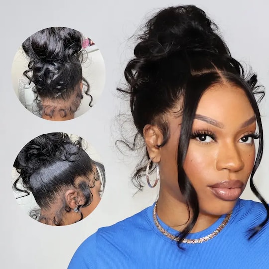  360 Lace Frontal Invisi Drawstring Wig Body Wave Pre-Everything Glueless Lace Human Hair Wig