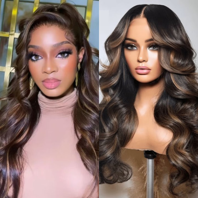 Balayage Brown Highlight wig