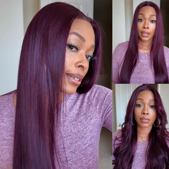  @Lynee 7x5 and 13x4 Lace Frontal Black Cherry Layered Straight Pre-Everything Effortlessly Glueless Wig