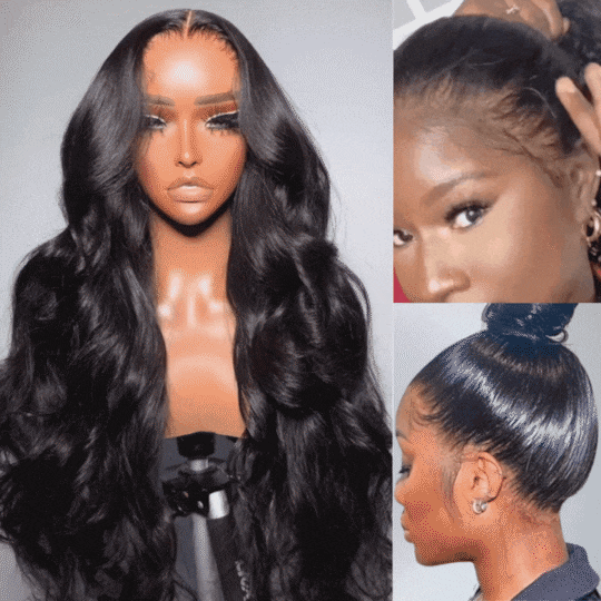  13x4 Pre-Everything Lace Frontal Wig Pre Cut Ear to Ear Lace 3D Body Wave Human Hair Wigs with Bleached Knots and Plucked Hairline