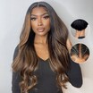  Balayage Brown Highlight 3D Body Wave 7x5 Bye Bye Knots Wig Put on and Go Glueless Lace Wigs with Invisble Knots
