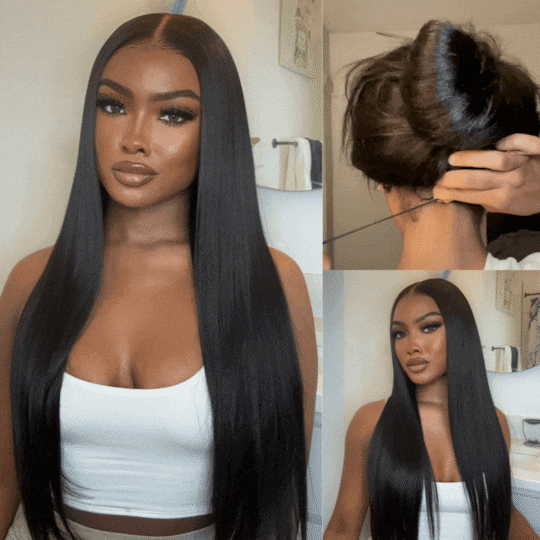  7x5 and 13x4 Pre-Everything Lace Front Silky Straight Wig Put on and Go Glueless Human Hair Wigs