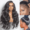  13x4 Pre-Everything Lace Frontal Wig Pre Cut Ear to Ear Lace 3D Body Wave Human Hair Wigs with Invisiknots 150% Density