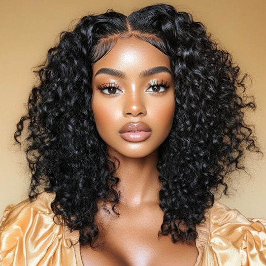  13x4 Pre-Eveyrthing Lace Frontal Wig Summertime Side Part Short Bob Jerry Curly Wig