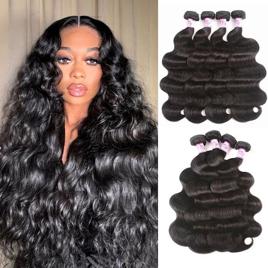  Brazilian Body Wave 4 Bundles Unprocessed Remy Hair Natural Virgin Human Hair Weave