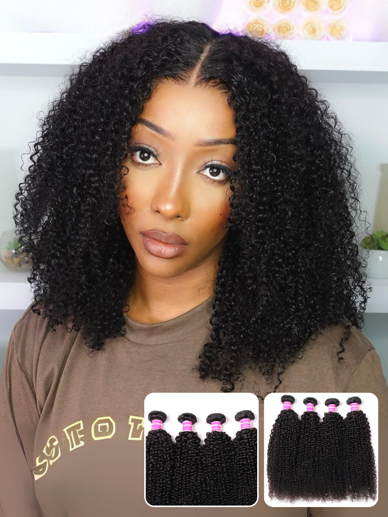 Beautyforever Kinky Curly Human Hair 4 Bundles Sew In Virgin