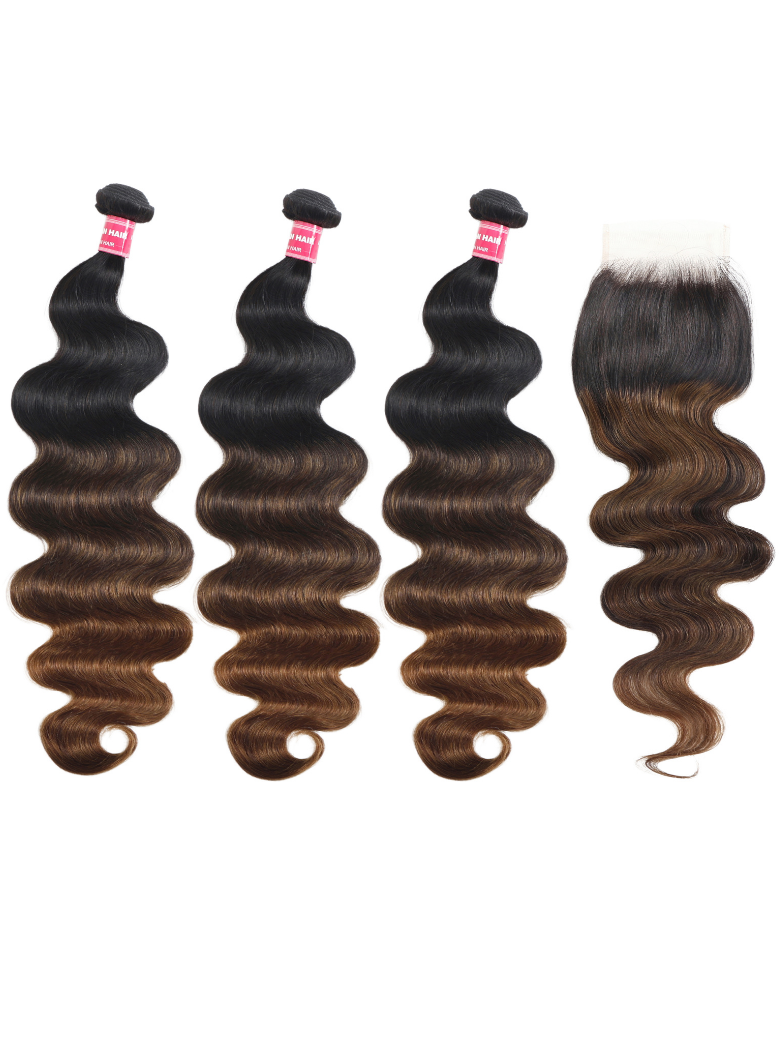 Beautyforever 4x4 Lace Closure With 3 Bundles Chestnut Brown  display picture 1