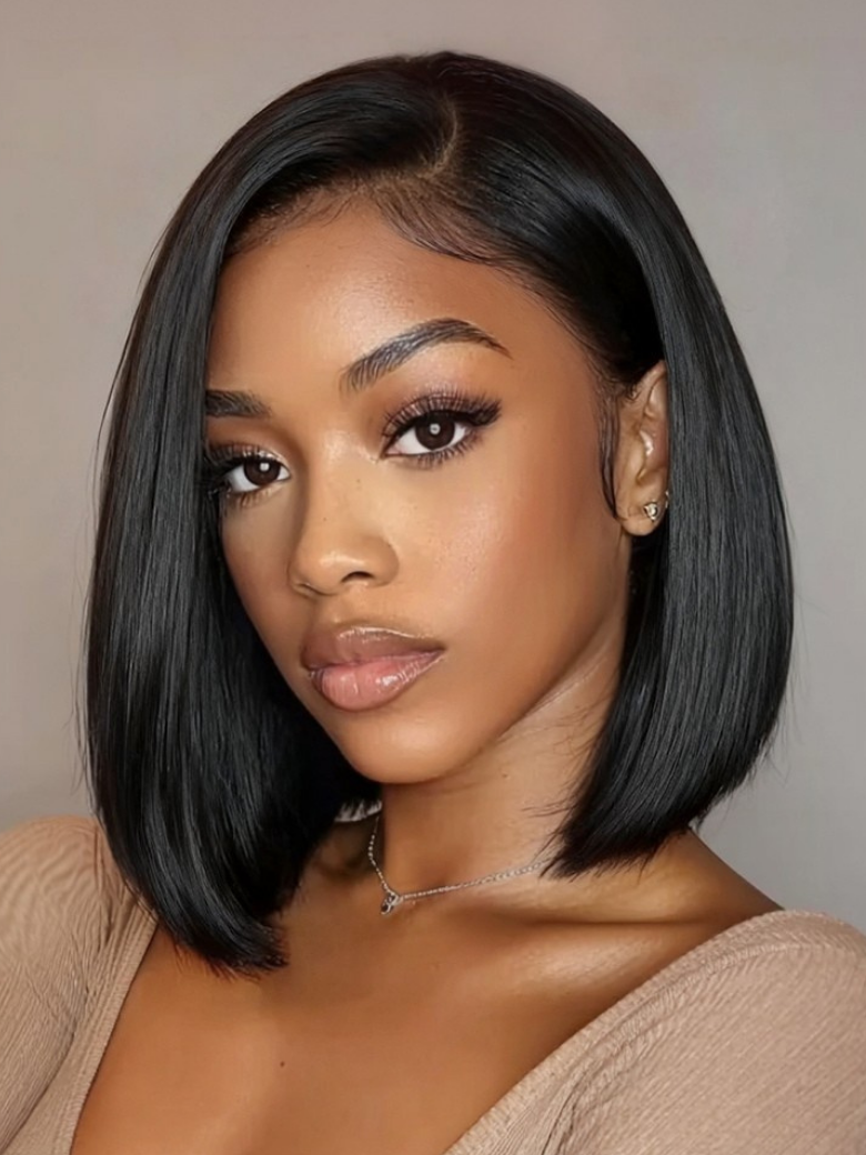 Beautyforever 7x5 Bye Bye Knots Silky Straight Short Bob Wigs