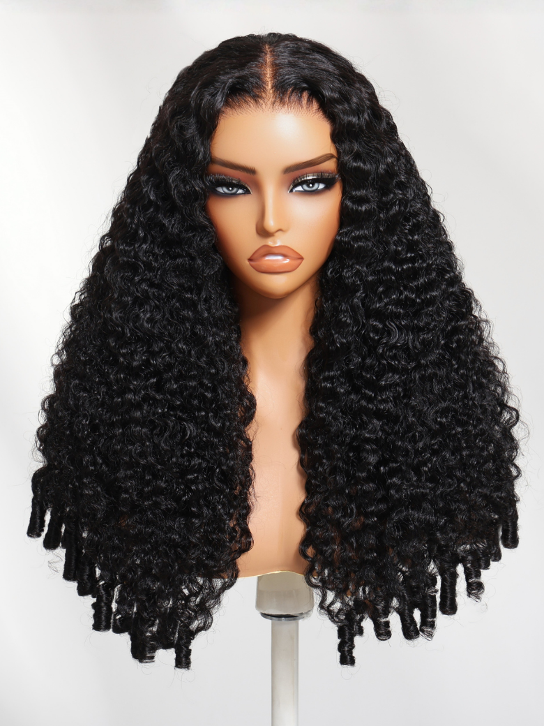 Beautyforever Burmese Curly with Finger Coily Ends Glueless Wig 7x5