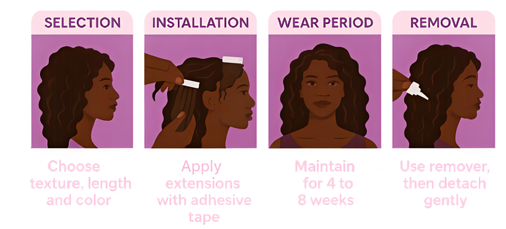  Install Tape In Extensions Hair