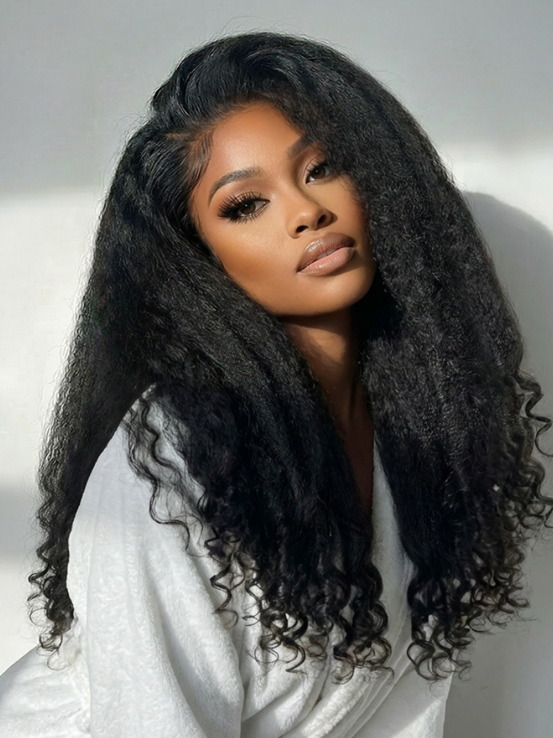 Beautyforever Kinky Straight With Spiral Curly Ends  V-Part Wig