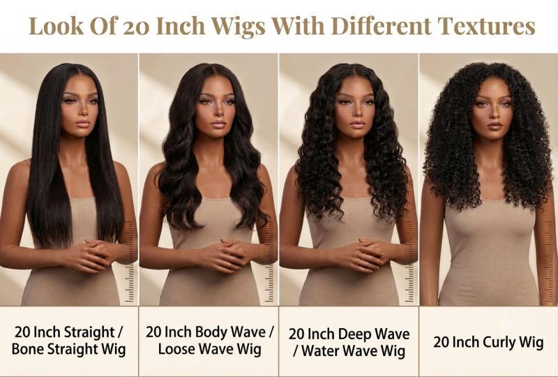 Look Of 20 Inch Wigs With Different Textures