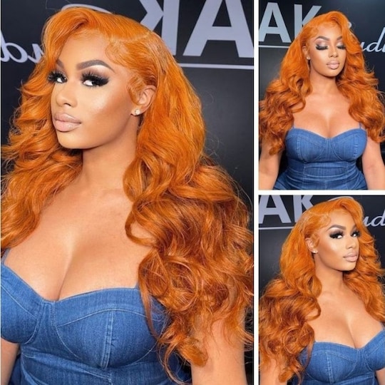  Cinnamon Hair Colored 13x4 Pre-Everything Lace Front Wigs Body Wave Ginger Wig with Invisible Knots