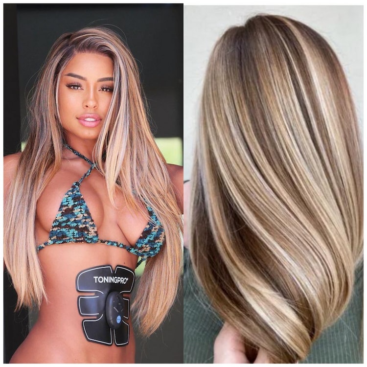 Beautyforever New Dimensional vanilla blonde balayage Straight Real Hair Wigs 13x4 Lace Front Wig Pre Plucked With Baby Hair