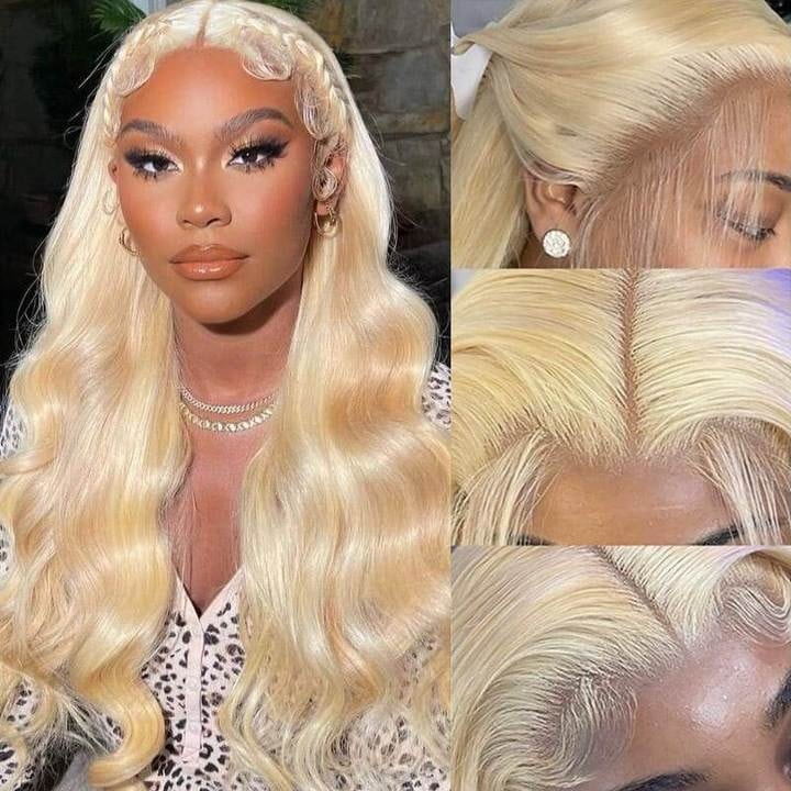Beautyforever Transparent 360 Lace Wig 613 Blonde Human Hair Wigs 180 Density Free Part Straight Remy Hair