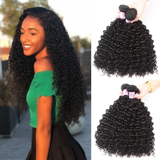  7A Malaysian Jerry Curly Virgin Hair 3Bundles Natural Color 