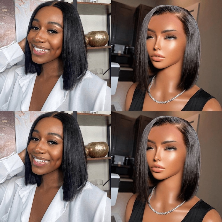 Beautyforever Affordable Natural Black Short Bob Wigs T Part Lace Human Hair Wigs