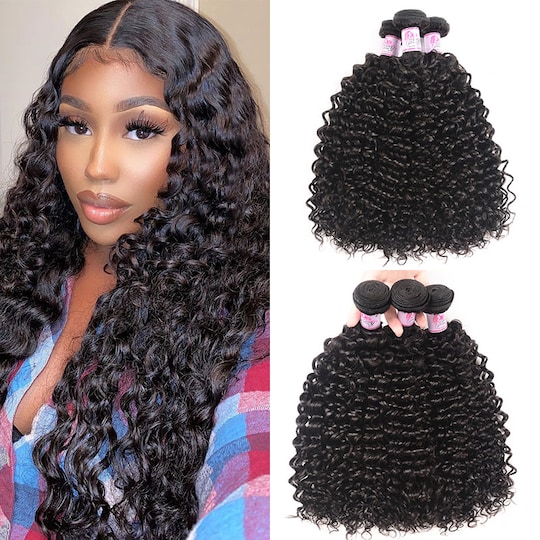  Brazilian Jerry Curly Human Virgin Hair Weaving 3Bundles Deals Human Hair