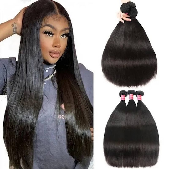  Virgin Straight Hair Malaysian Hair 3Bundles Weave 8"-30"  