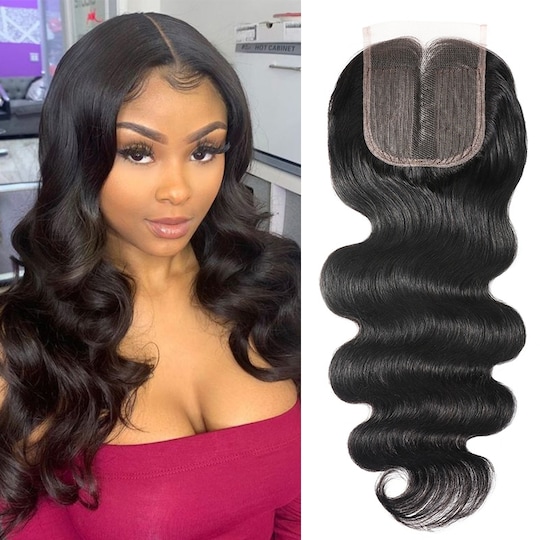  Body Wave Hair 1 PCS Middle Part Lace Closure Human Hair T Part Closure