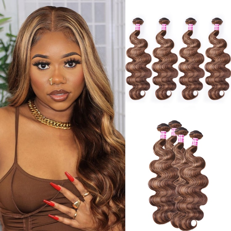Beautyforever High Quality Body Wave TL412 Honey Blonde Color 4 Bundles Human Hair Weave