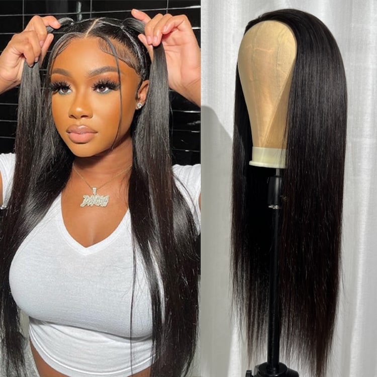 Beautyforever Half Wigs Natural Black Straight Human Hair Clips In Wigs No Lace Half Wigs With Ponytail