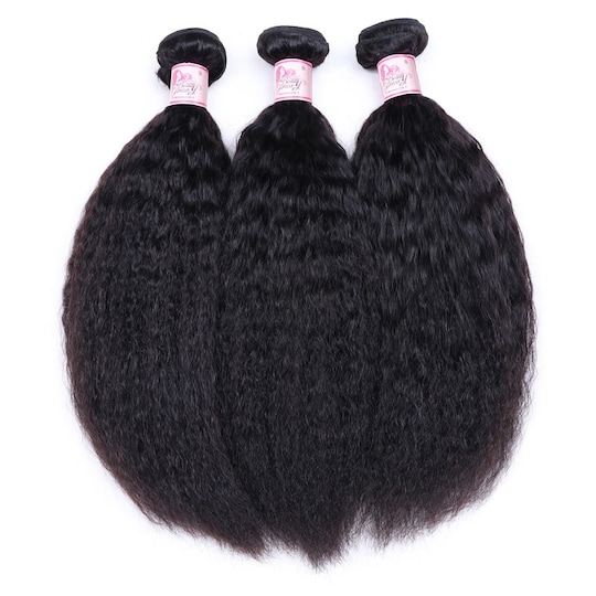  Brazilian Kinky Straight Weave 3 Bundles Natural Hair