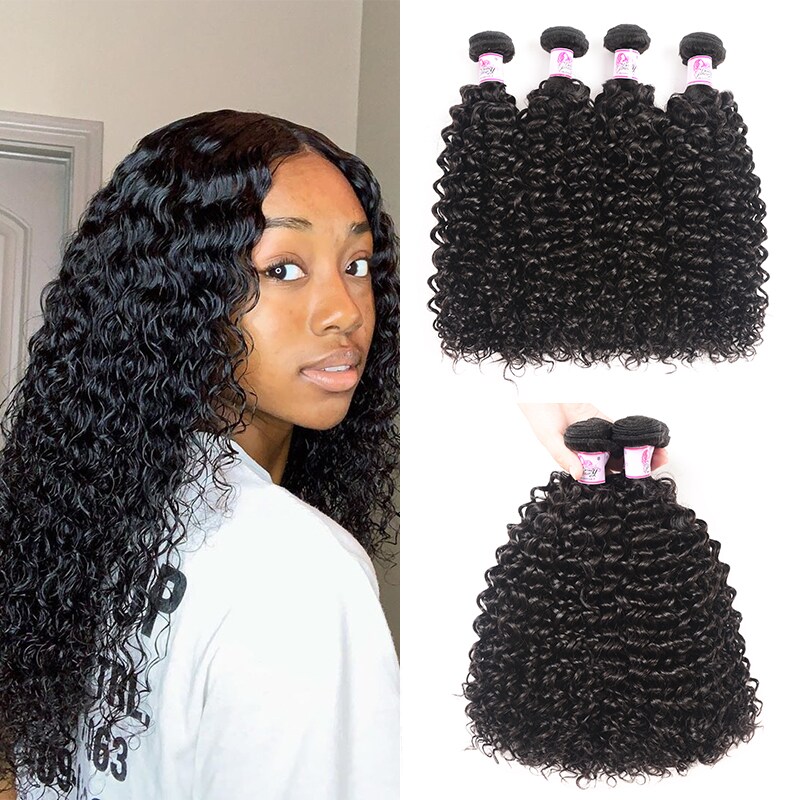 Top Quality Malaysian Jerry Curly Weave Wavy Human Hair 4Bundles Virgin Hair Deals 1B Color
