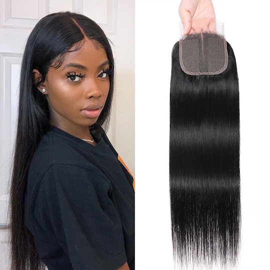  1 PCS T Part Lace Closure Virgin Human Hair Middle Part Straight Hair